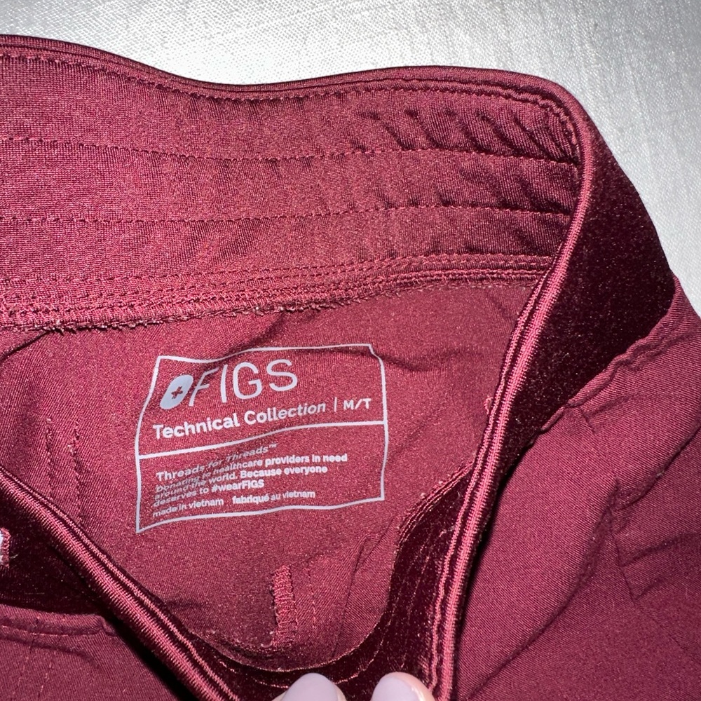 figs burgundy medium tall zamora joggers